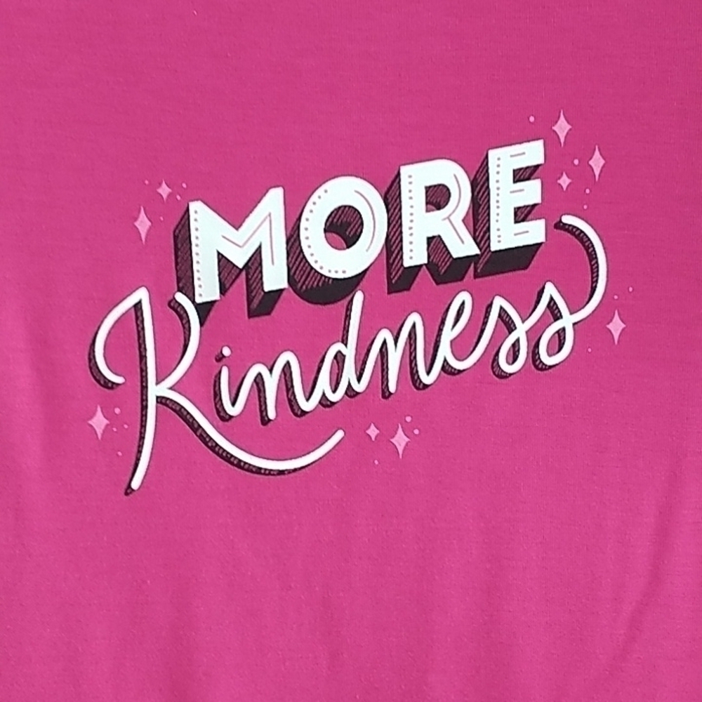 So Jersey Pink Shorts Pajama Set "More Kindness"  XS - Picture 3 of 10